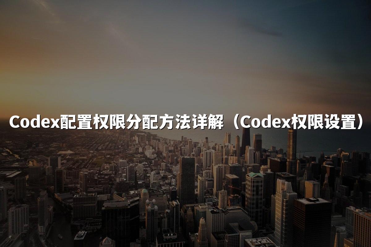 Codex配置权限分配方法详解（Codex权限设置）