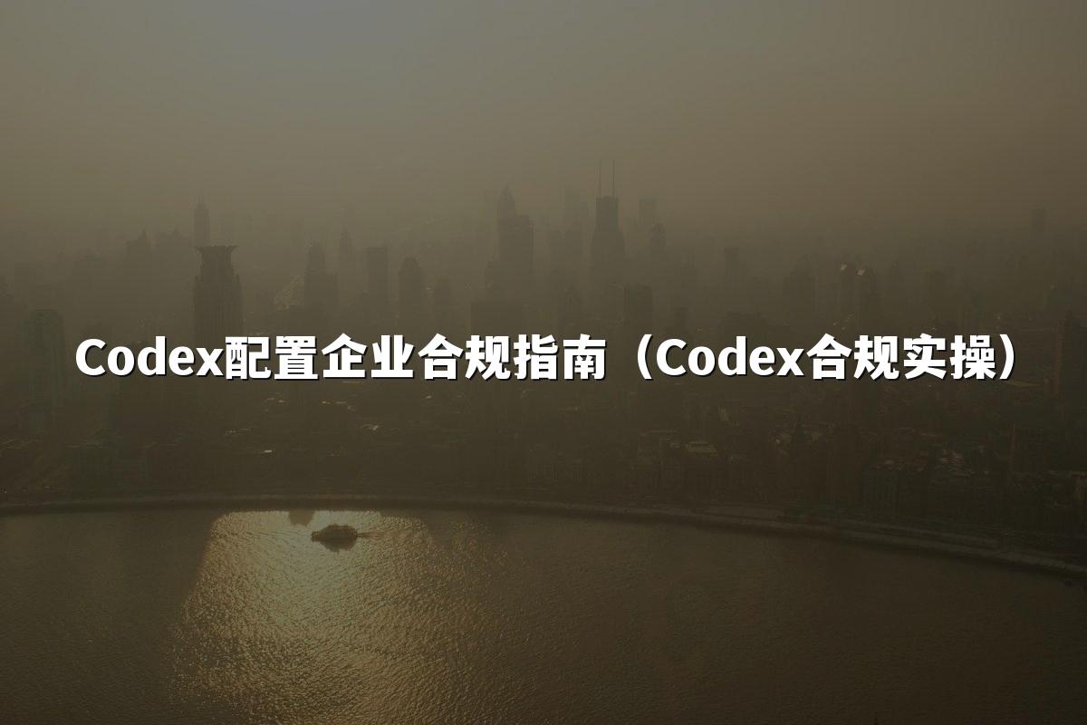 Codex配置企业合规指南（Codex合规实操）