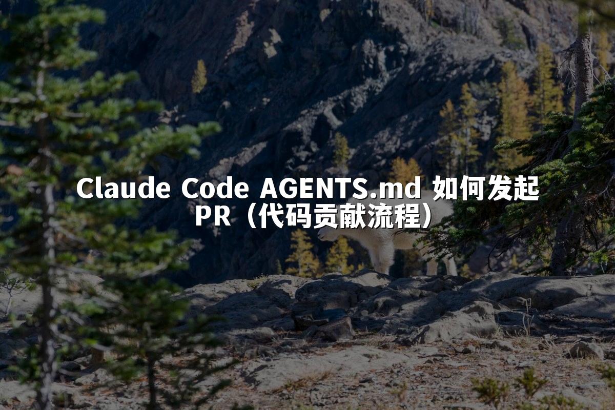 Claude Code AGENTS.md 如何发起 PR（代码贡献流程）