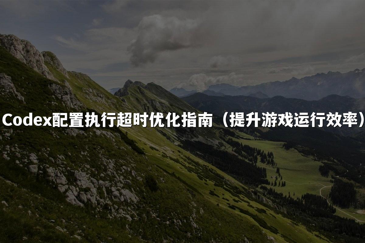 Codex配置执行超时优化指南（提升游戏运行效率）