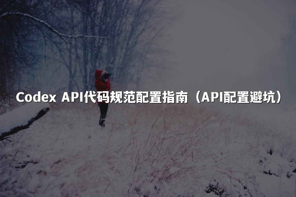Codex API代码规范配置指南(API配置避坑)