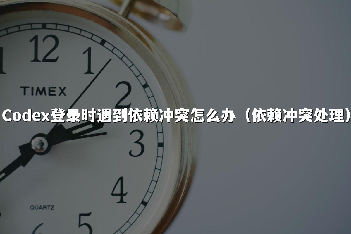 Codex登录时遇到依赖冲突怎么办(依赖冲突处理)