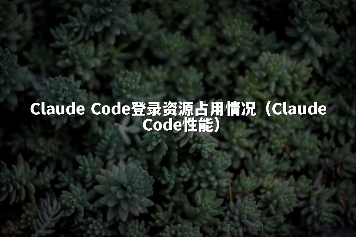 Claude Code登录资源占用情况（Claude Code性能）