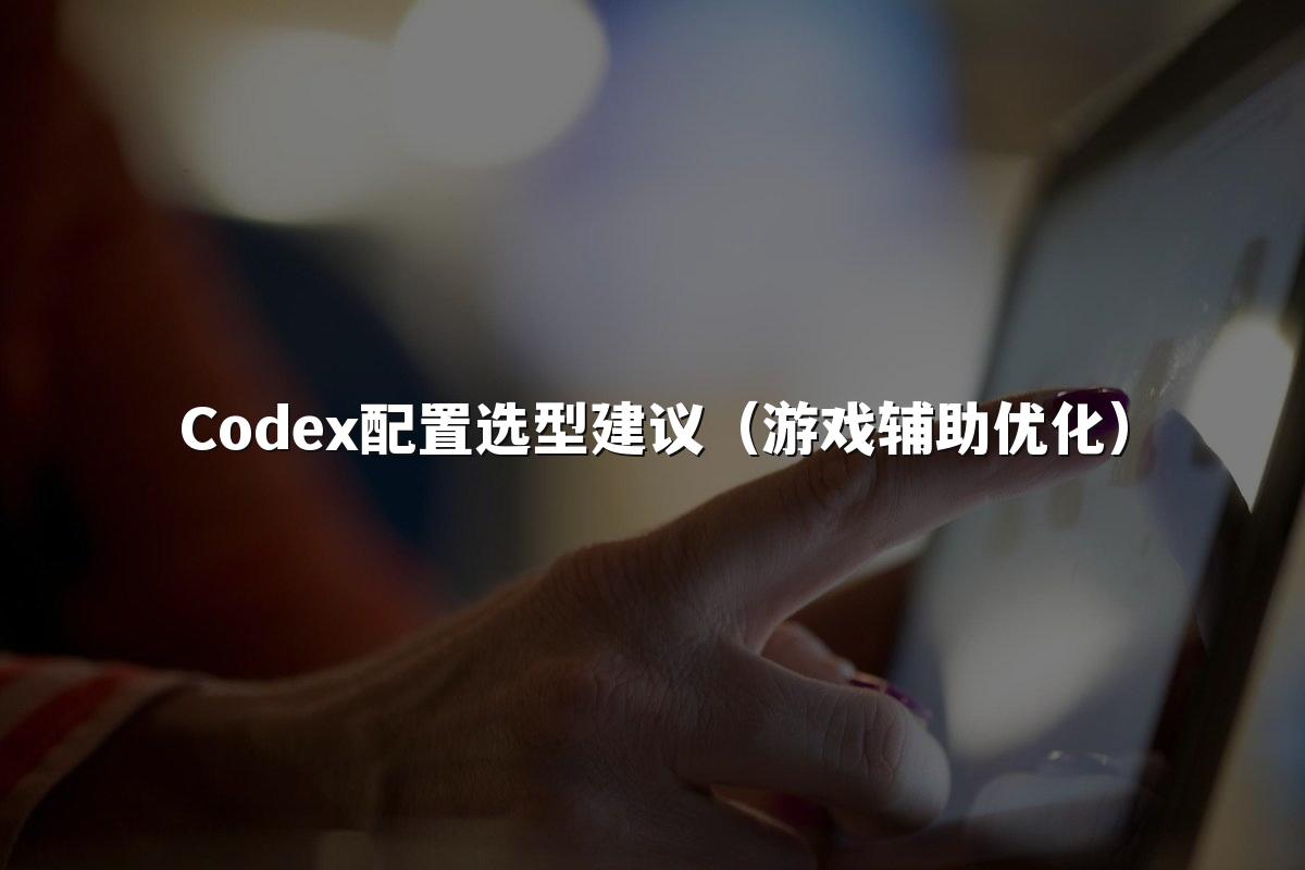 Codex配置选型建议（游戏辅助优化）
