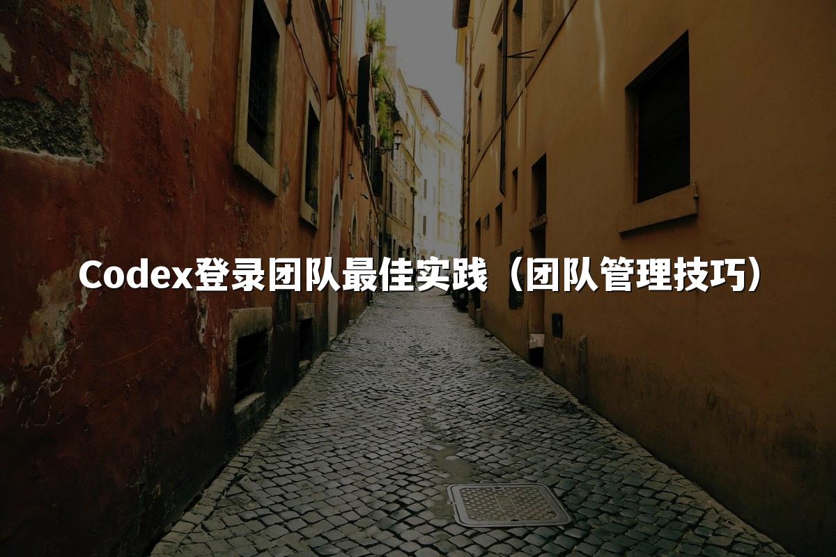 Codex登录团队最佳实践（团队管理技巧）