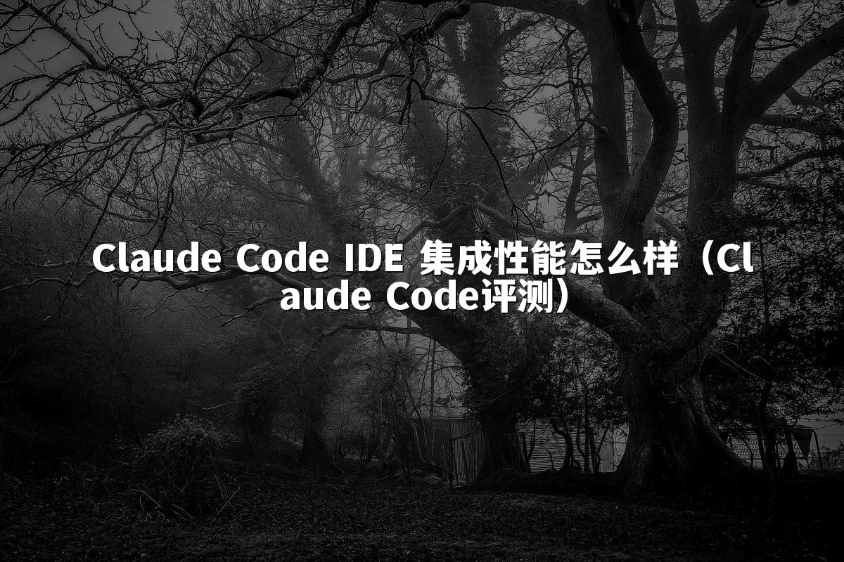 Claude Code IDE 集成性能怎么样(Claude Code评测)