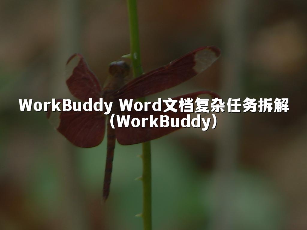 WorkBuddy Word文档复杂任务拆解（WorkBuddy）