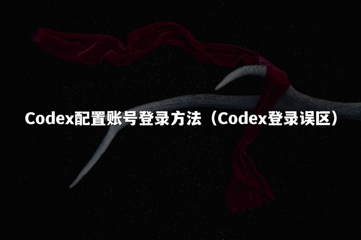 Codex配置账号登录方法（Codex登录误区）