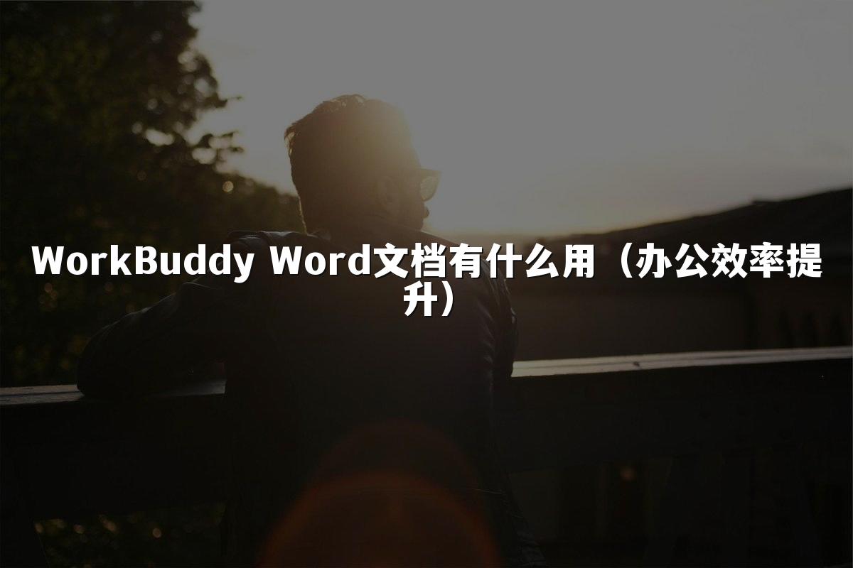 WorkBuddy Word文档有什么用（办公效率提升）