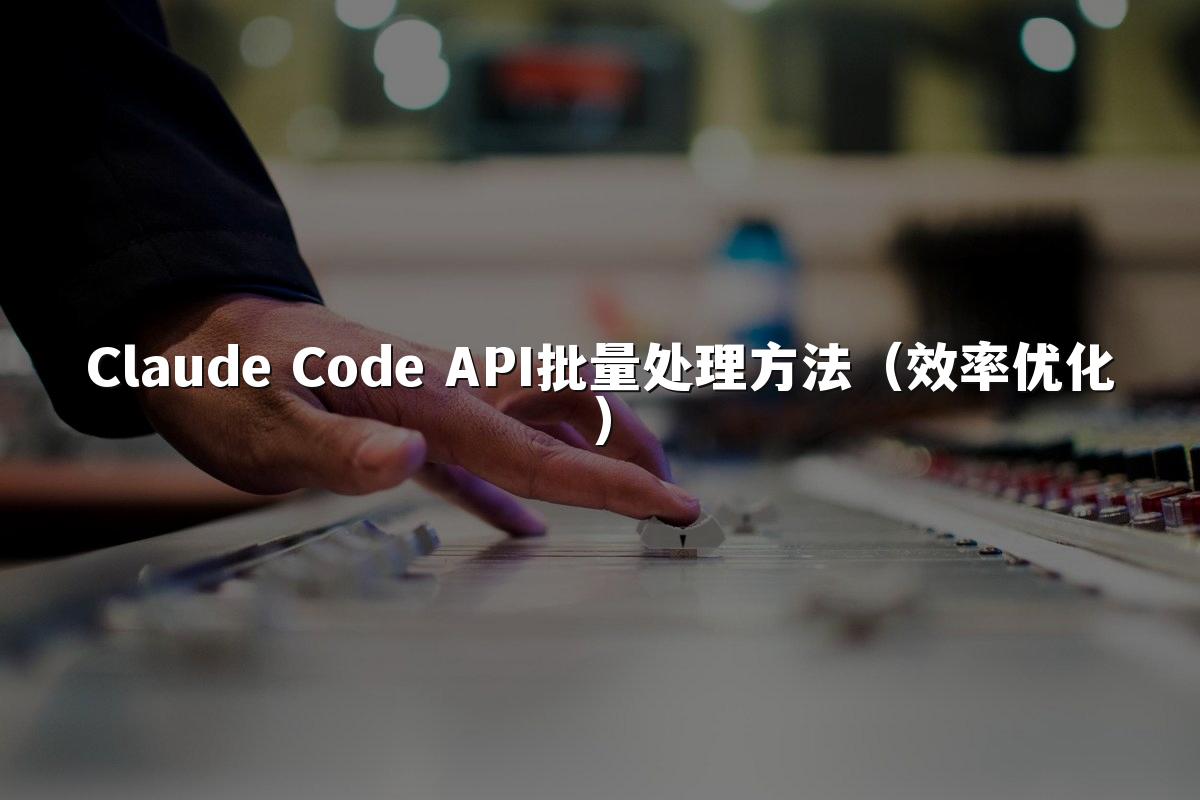 Claude Code API批量处理方法（效率优化）