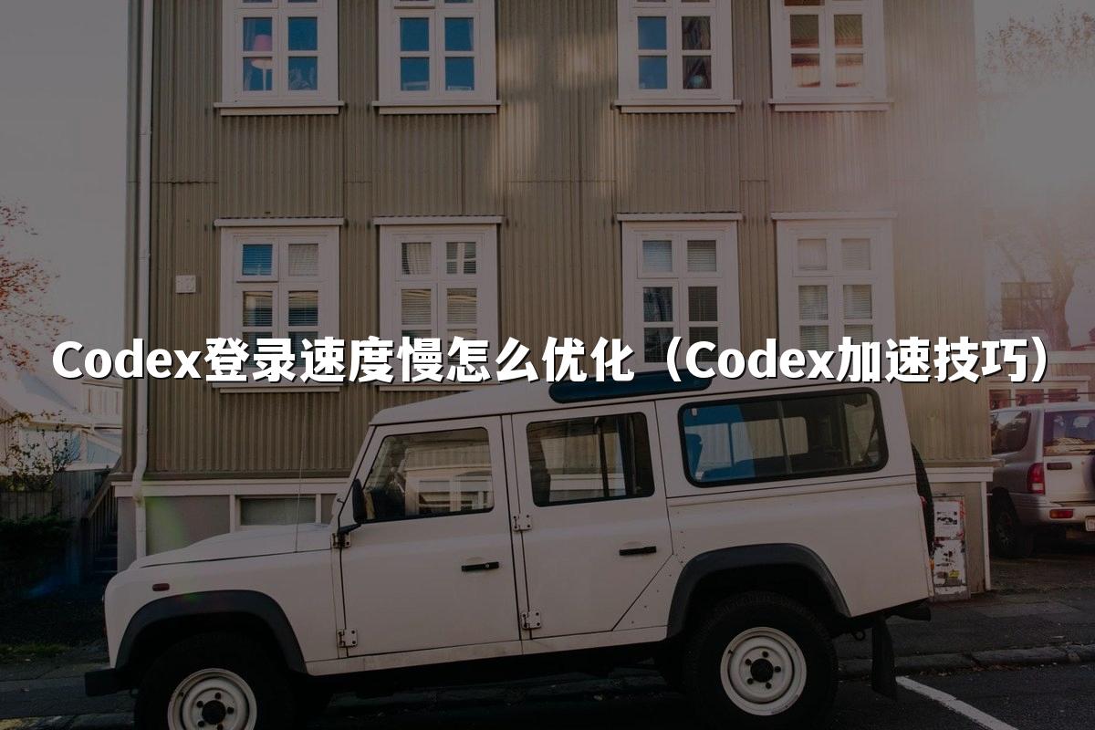 Codex登录速度慢怎么优化（Codex加速技巧）