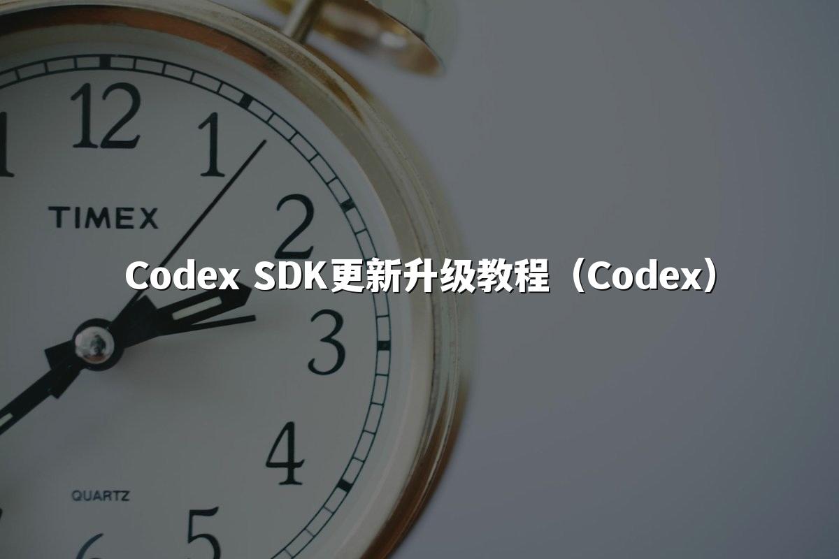 Codex SDK更新升级教程(Codex)