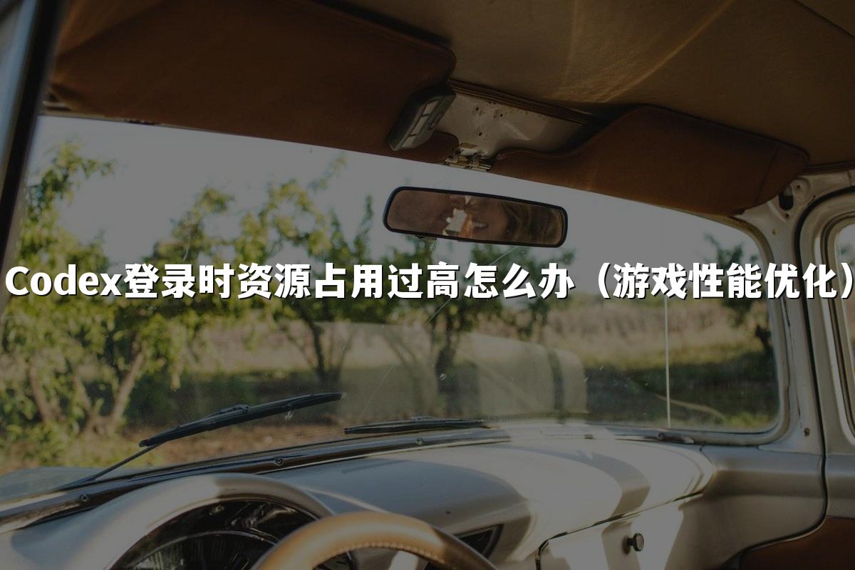 Codex登录时资源占用过高怎么办（游戏性能优化）