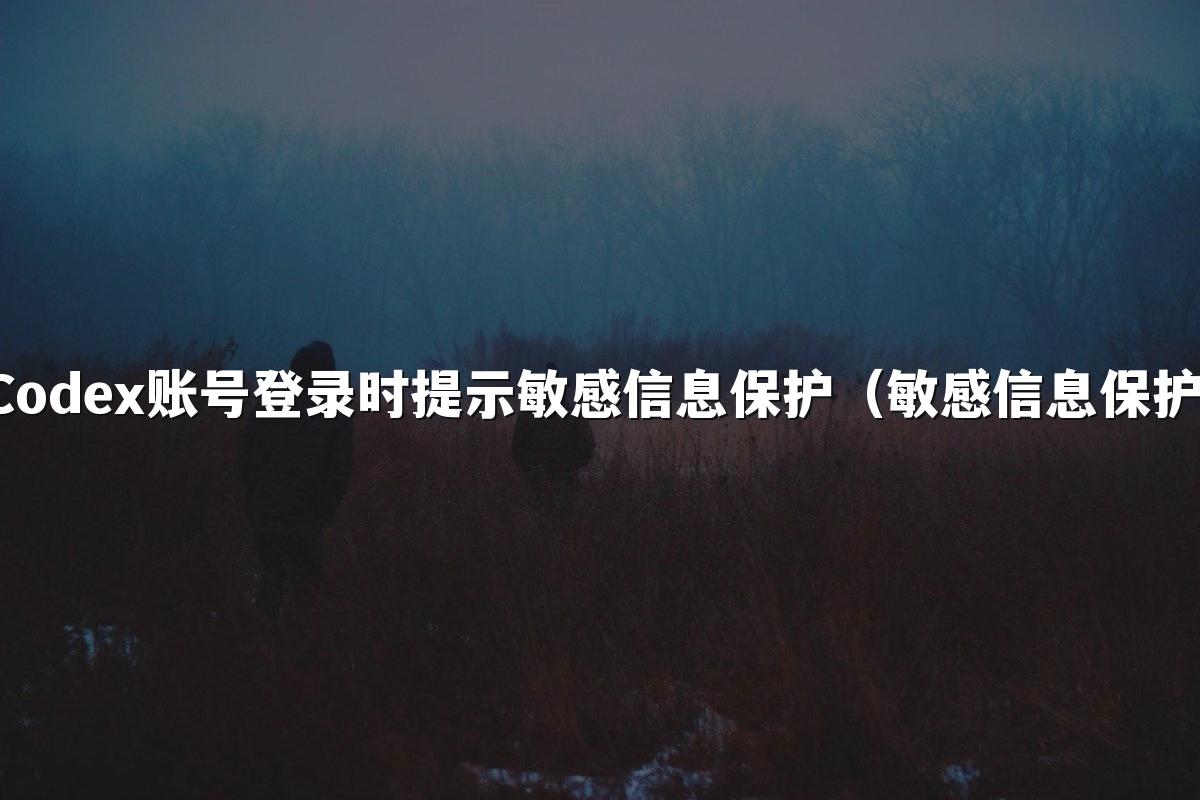 Codex账号登录时提示敏感信息保护（敏感信息保护）
