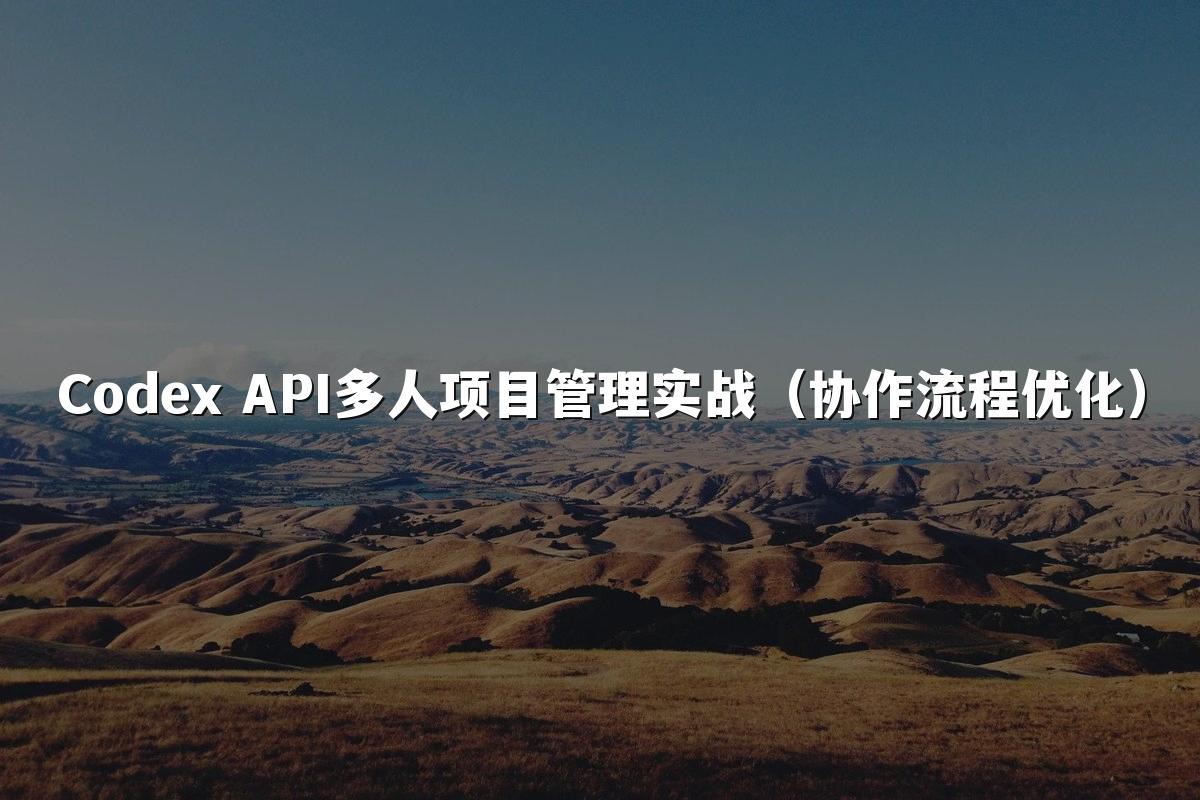 Codex API多人项目管理实战(协作流程优化)