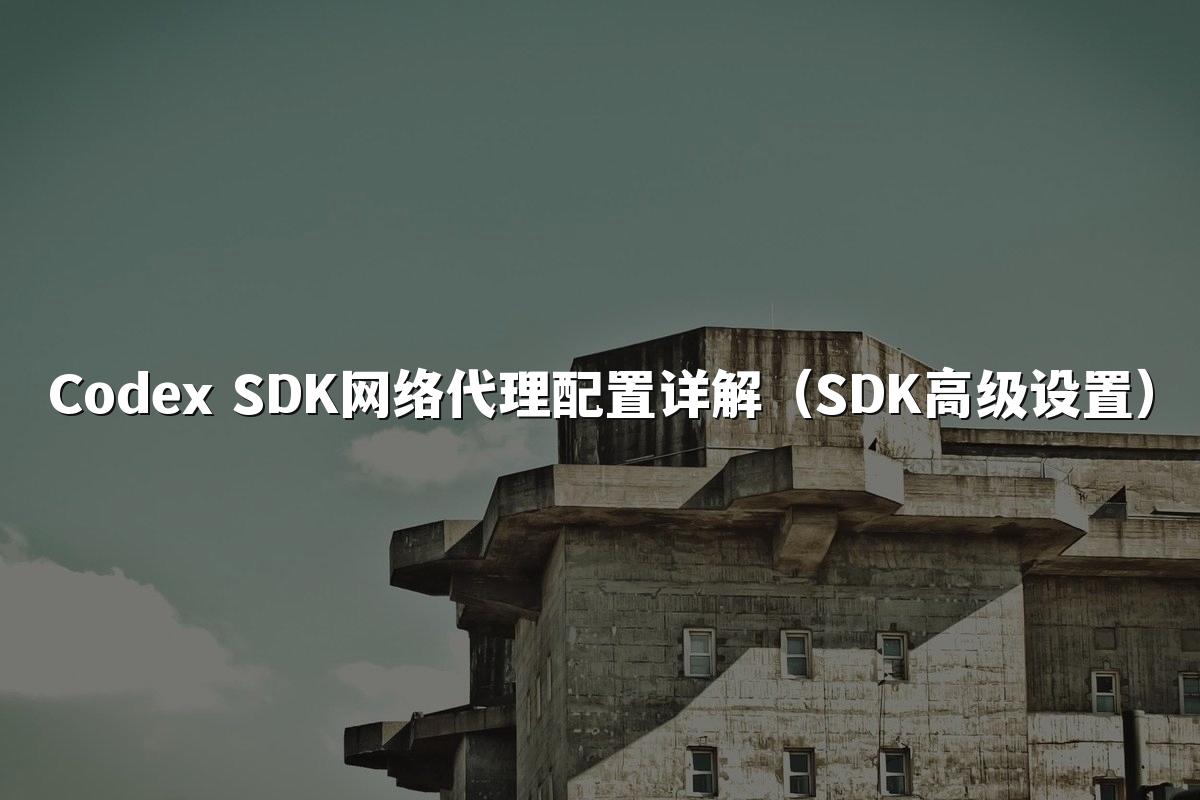 Codex SDK网络代理配置详解（SDK高级设置）