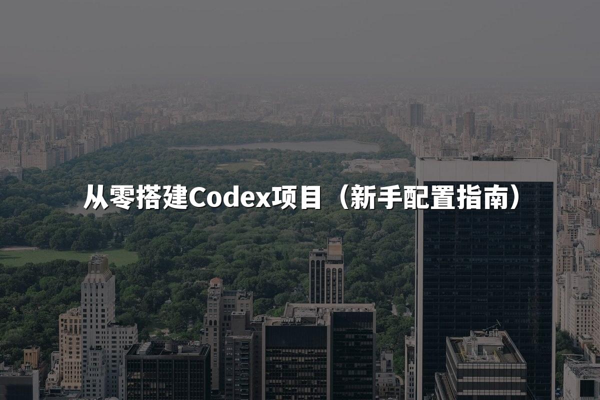 从零搭建Codex项目(新手配置指南)
