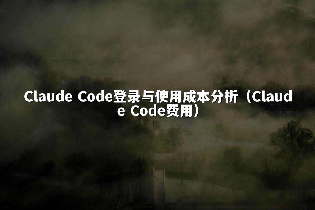 Claude Code登录与使用成本分析(Claude Code费用)