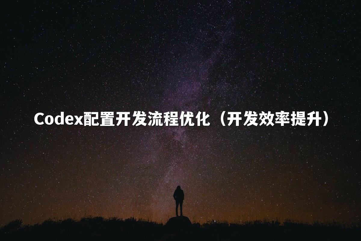 Codex配置开发流程优化（开发效率提升）