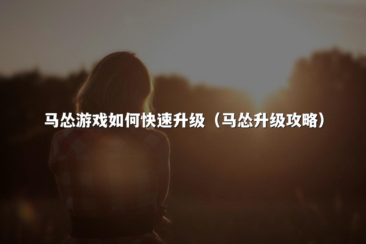 马怂游戏如何快速升级(马怂升级攻略)