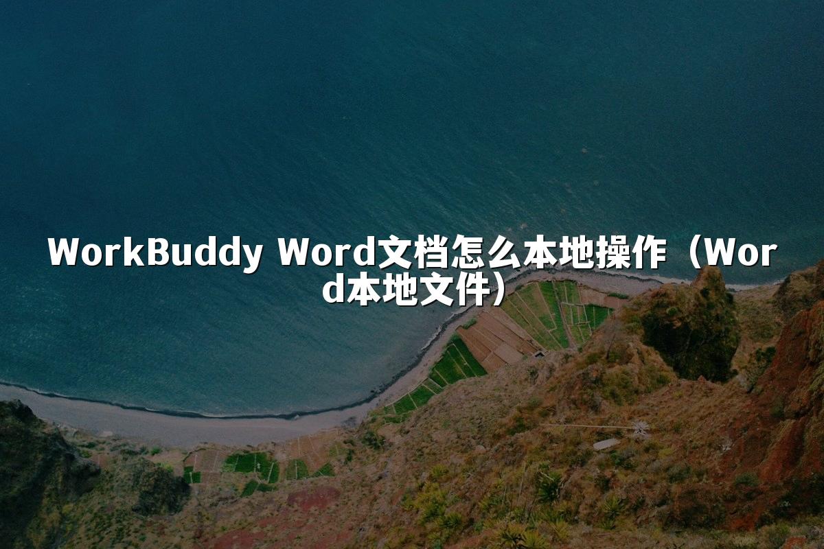 WorkBuddy Word文档怎么本地操作(Word本地文件)