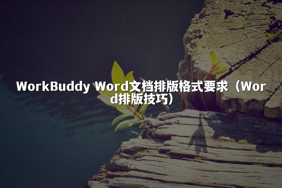 WorkBuddy Word文档排版格式要求(Word排版技巧)
