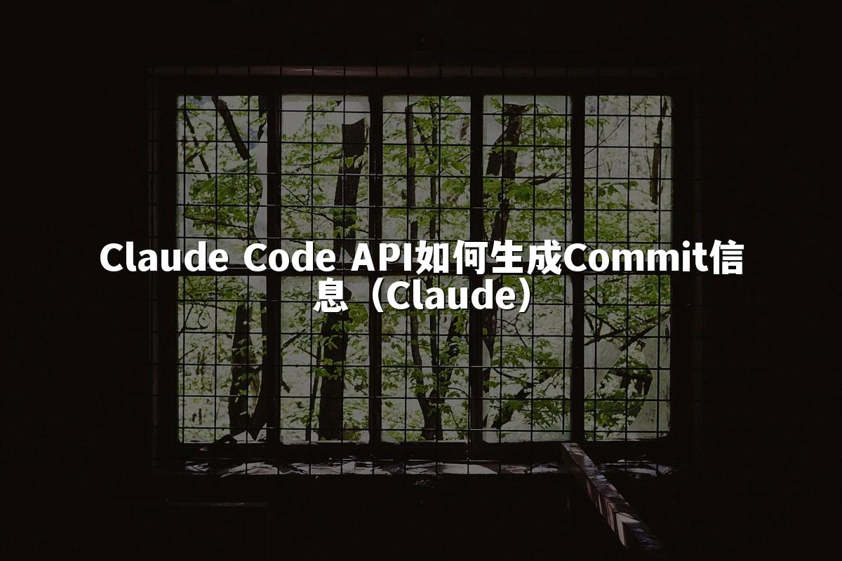 Claude Code API如何生成Commit信息（Claude）