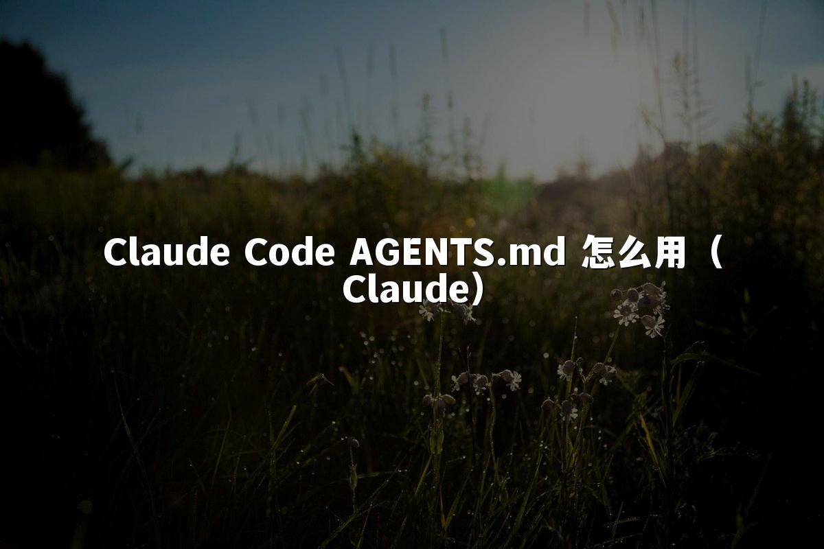 Claude Code AGENTS.md 怎么用(Claude)