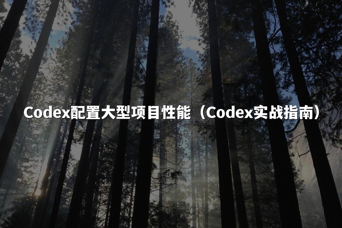 Codex配置大型项目性能（Codex实战指南）