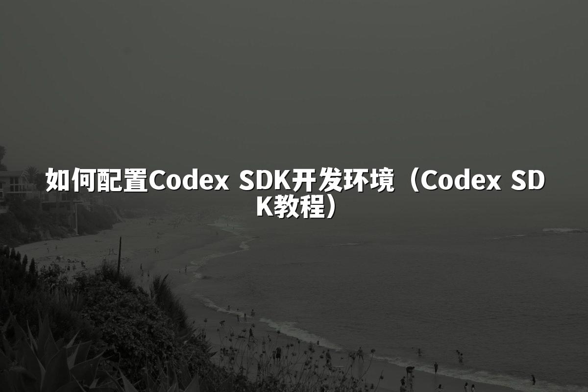 如何配置Codex SDK开发环境(Codex SDK教程)