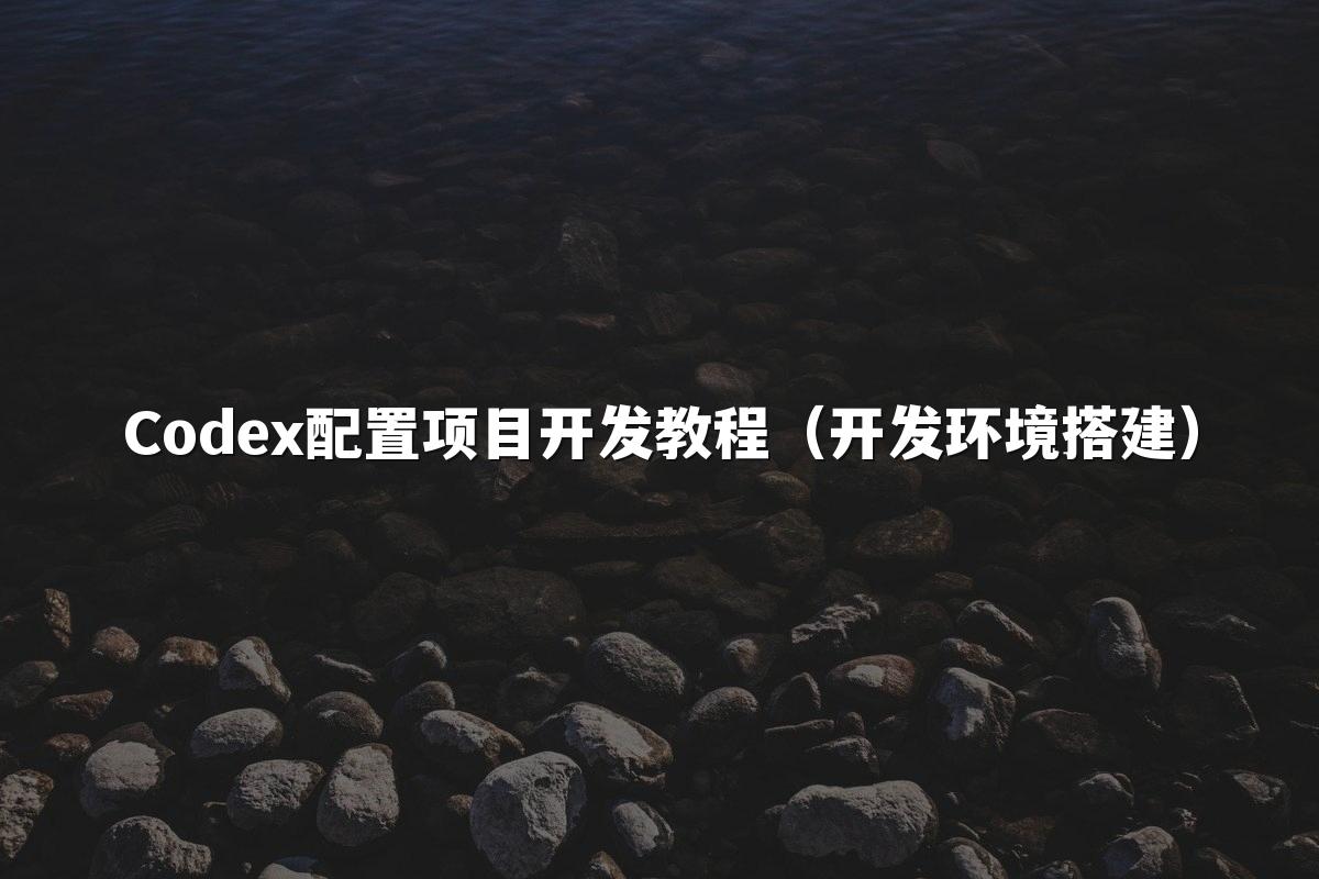 Codex配置项目开发教程（开发环境搭建）