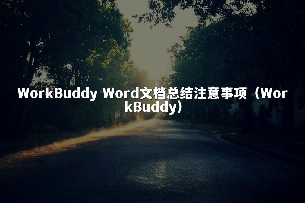 WorkBuddy Word文档总结注意事项（WorkBuddy）