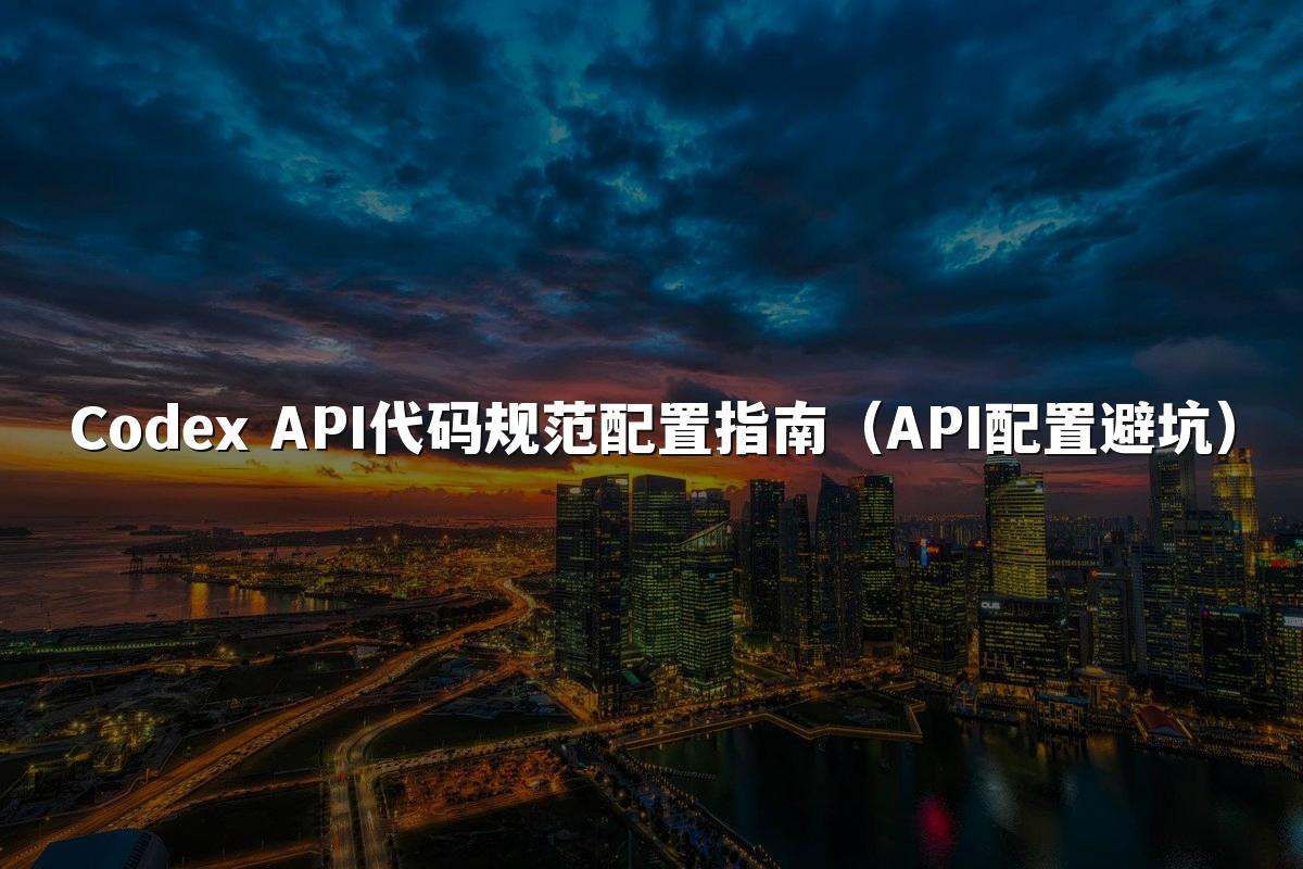 Codex API代码规范配置指南（API配置避坑）