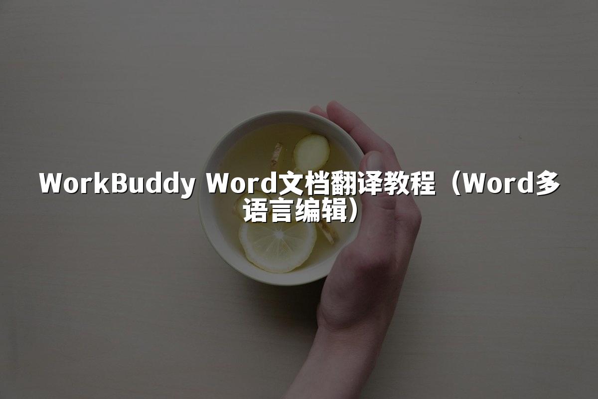 WorkBuddy Word文档翻译教程（Word多语言编辑）