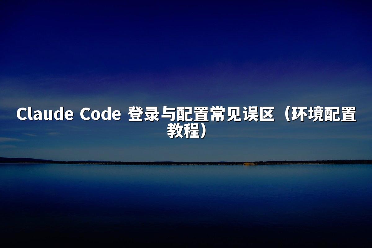 Claude Code 登录与配置常见误区(环境配置教程)