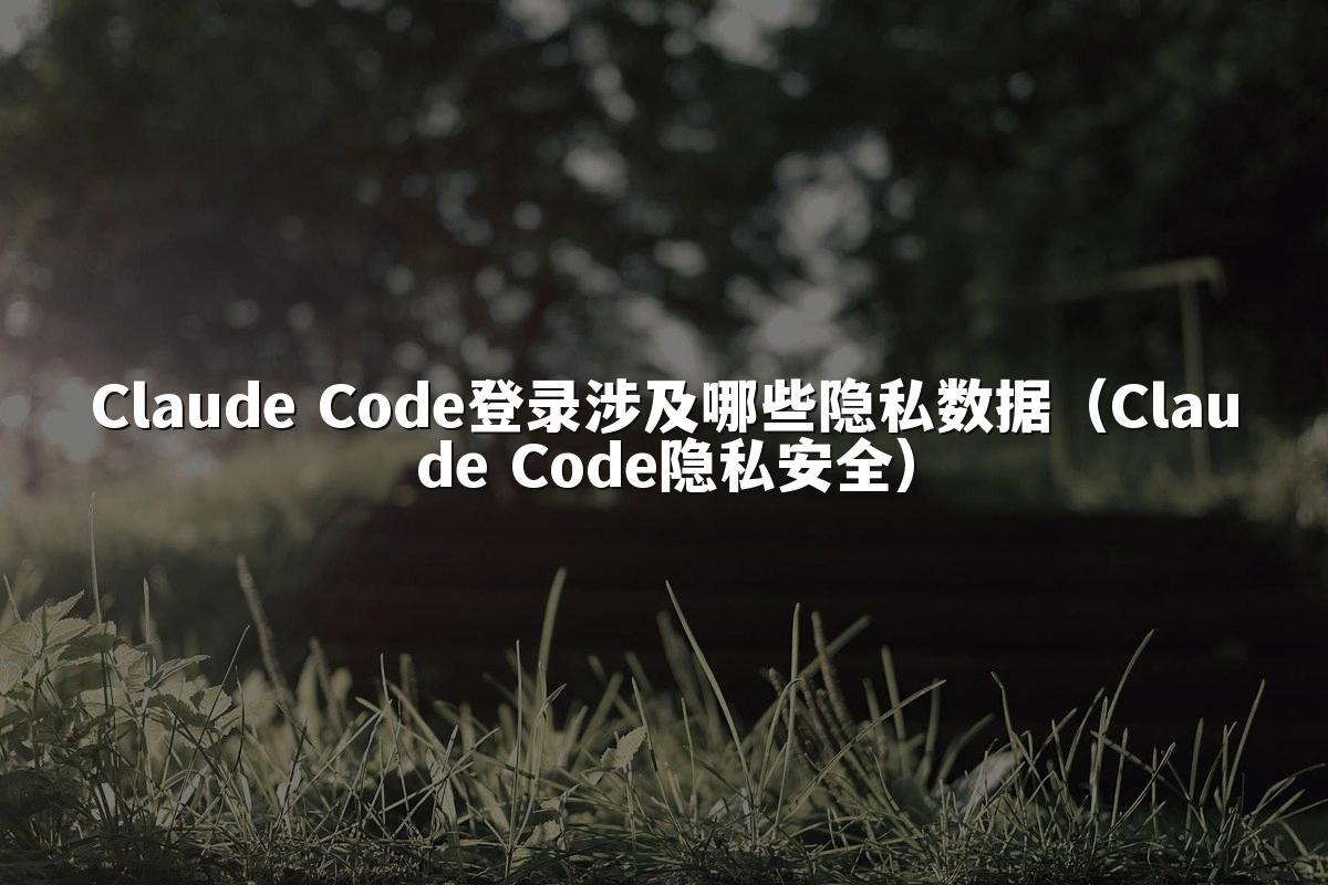 Claude Code登录涉及哪些隐私数据（Claude Code隐私安全）