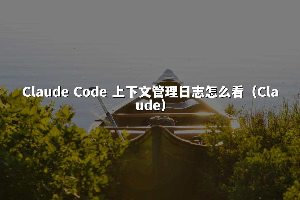 Claude Code 上下文管理日志怎么看（Claude）