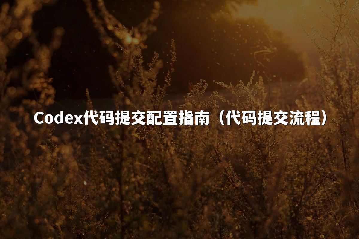 Codex代码提交配置指南（代码提交流程）