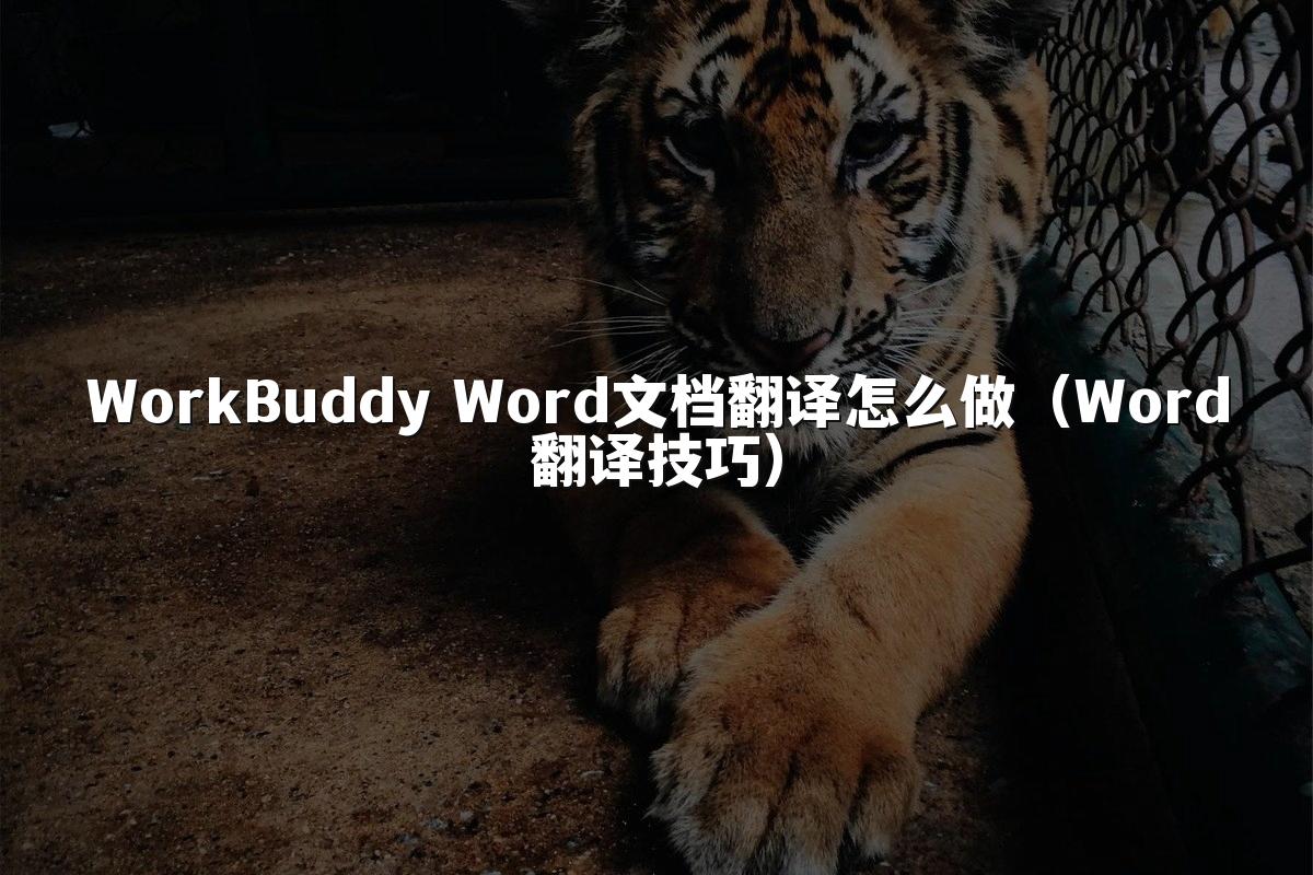 WorkBuddy Word文档翻译怎么做(Word翻译技巧)
