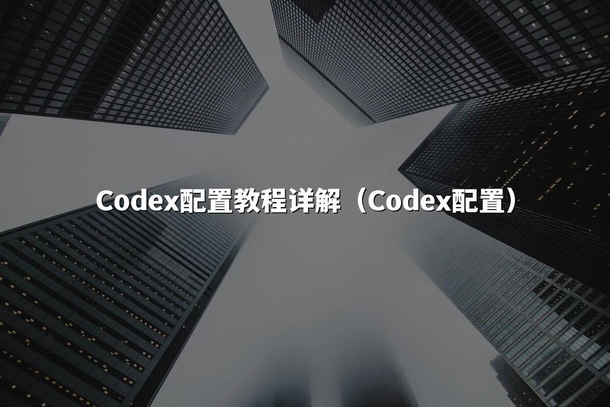 Codex配置教程详解（Codex配置）