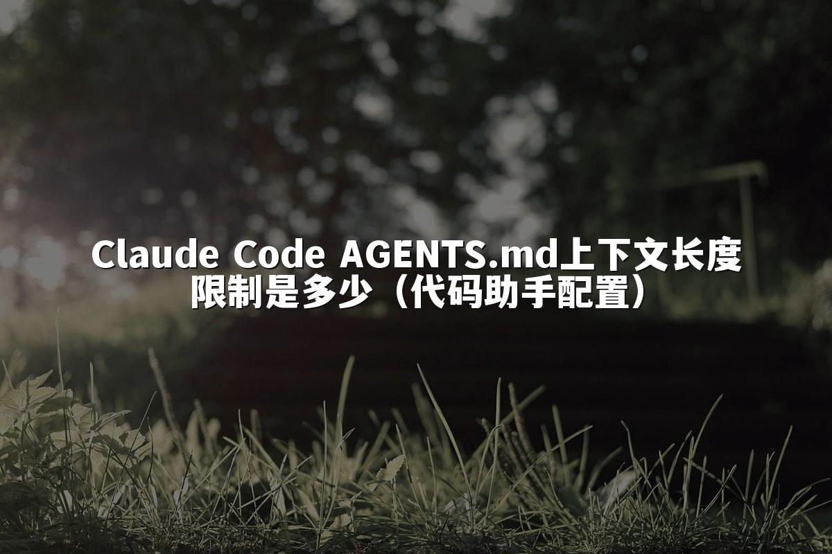 Claude Code AGENTS.md上下文长度限制是多少(代码助手配置)