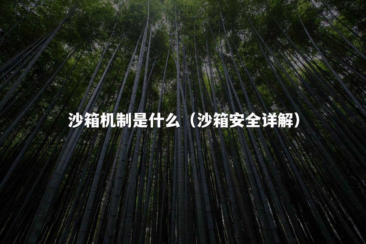 沙箱机制是什么（沙箱安全详解）
