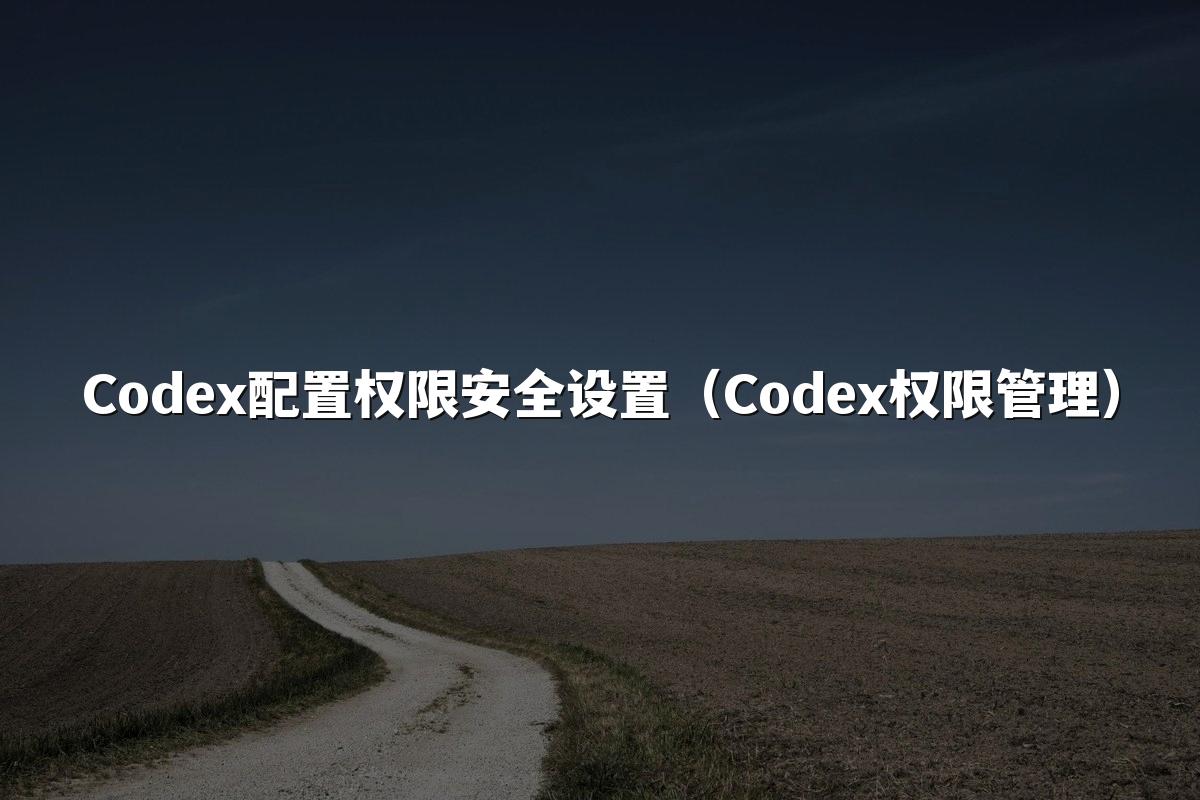 Codex配置权限安全设置(Codex权限管理)