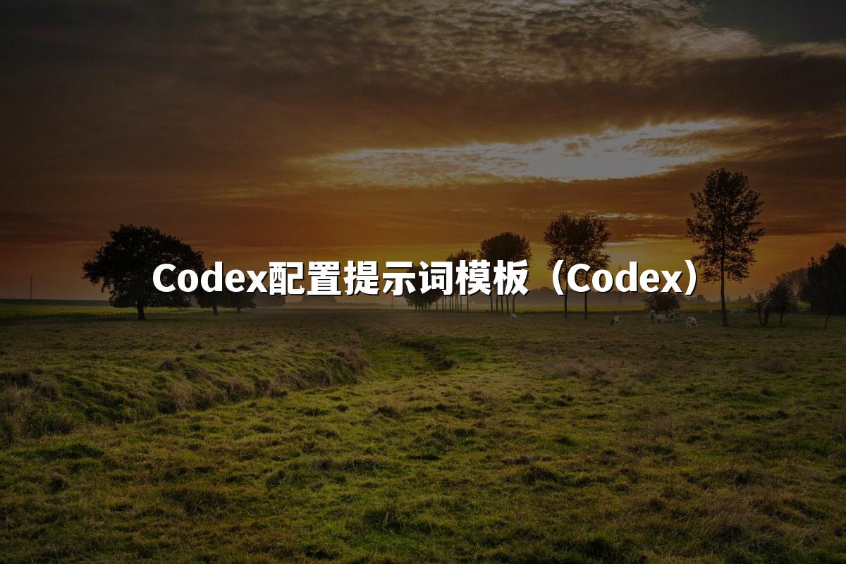 Codex配置提示词模板(Codex)