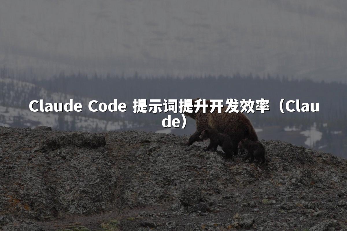 Claude Code 提示词提升开发效率（Claude）