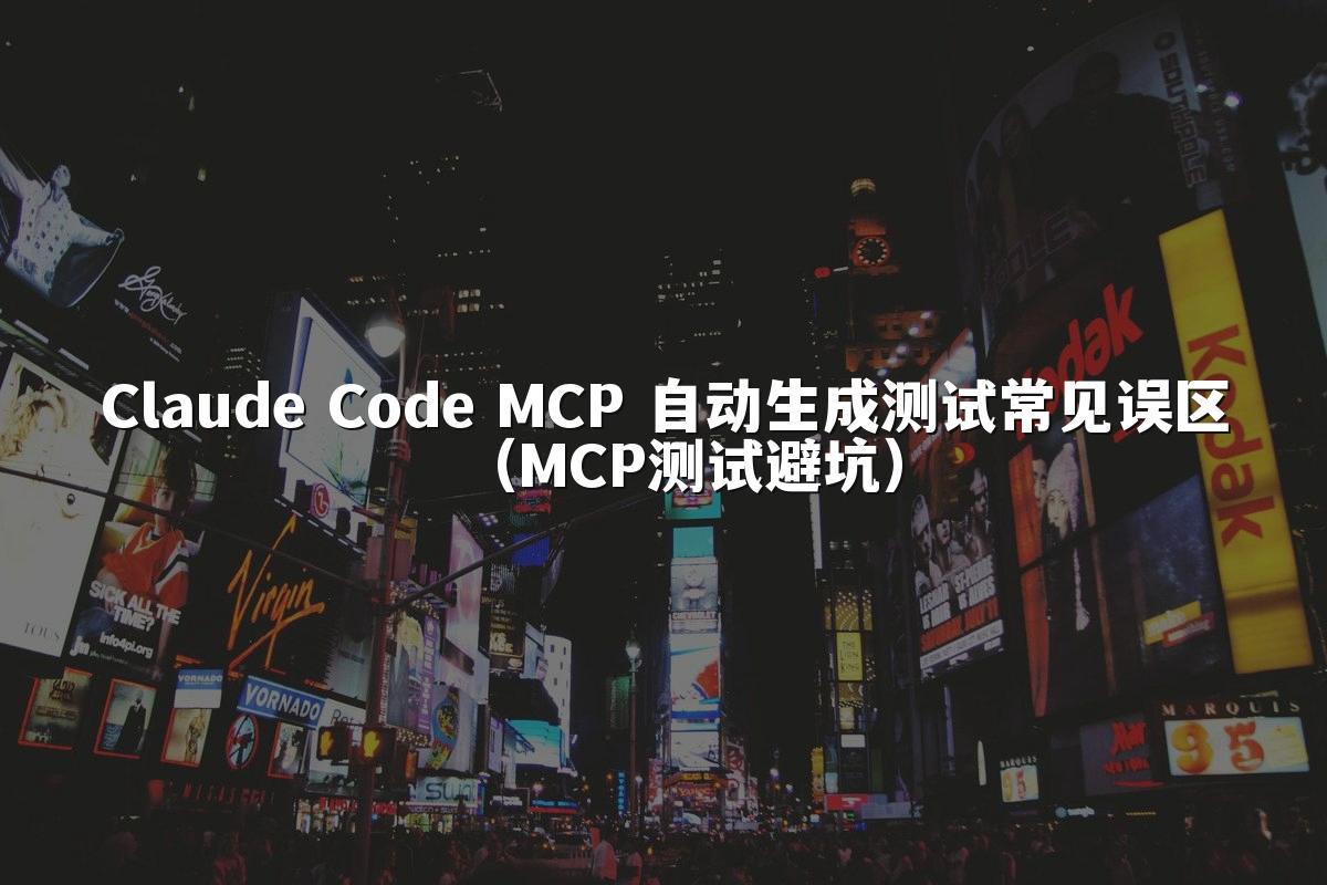 Claude Code MCP 自动生成测试常见误区(MCP测试避坑)