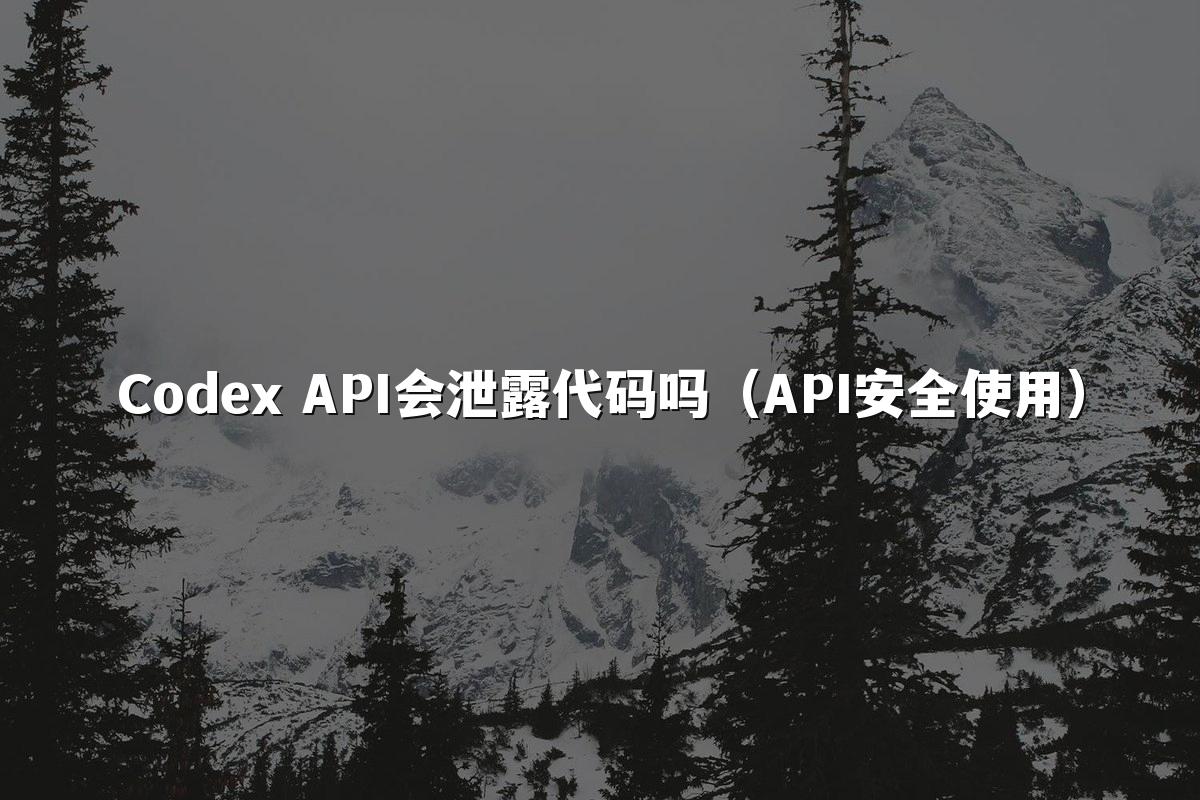 Codex API会泄露代码吗（API安全使用）