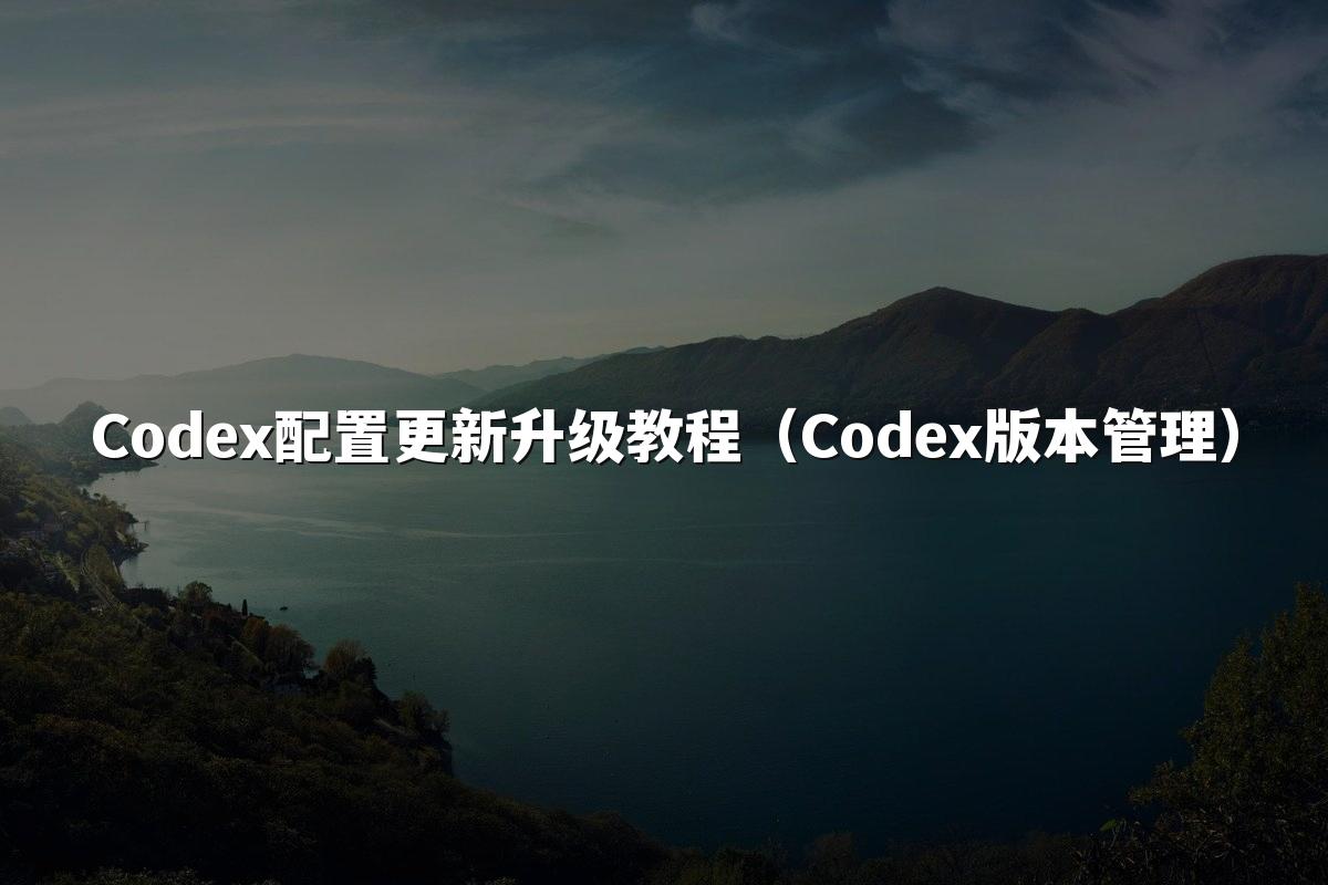Codex配置更新升级教程（Codex版本管理）
