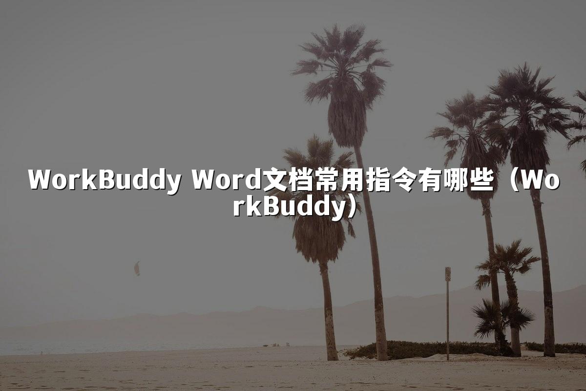 WorkBuddy Word文档常用指令有哪些（WorkBuddy）