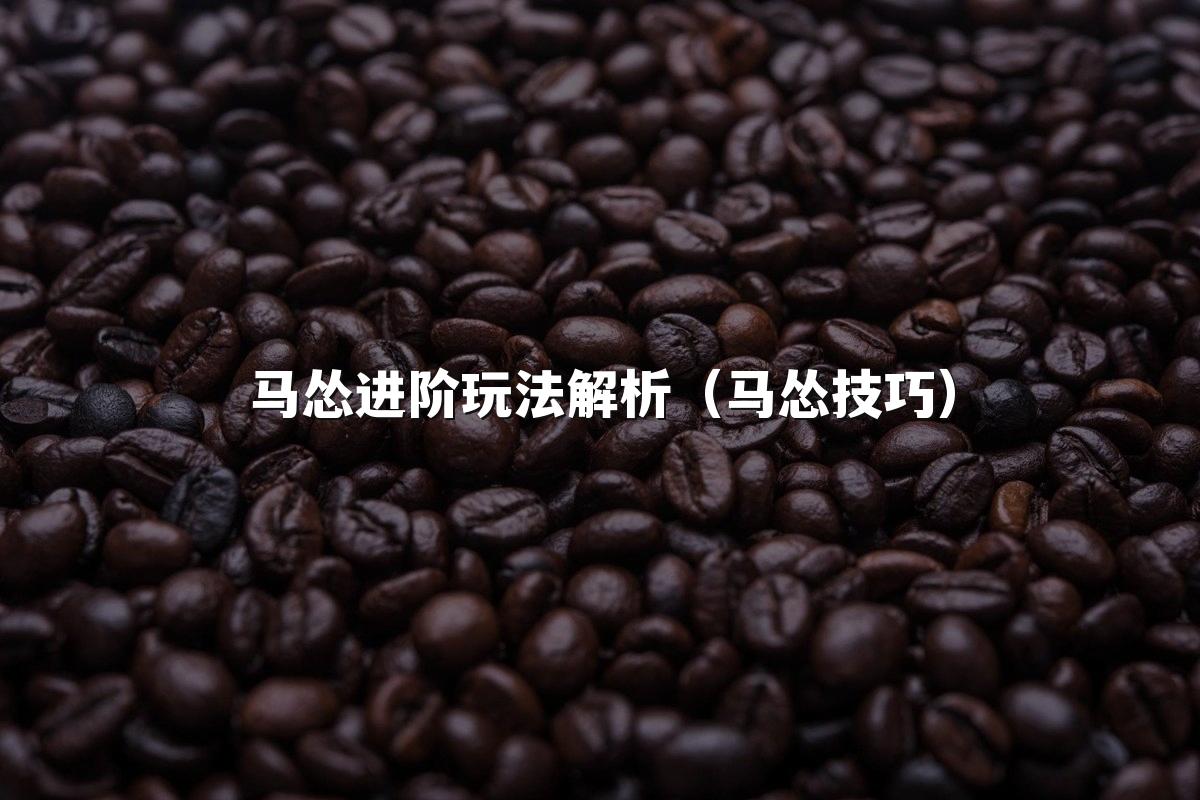 马怂进阶玩法解析（马怂技巧）